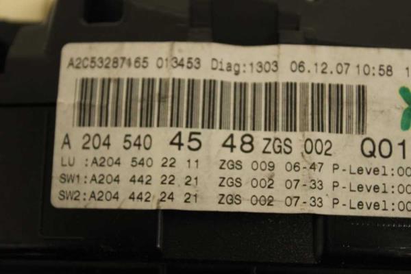 COMPTEUR MERCEDES CLASSE C W204 - Vue 3